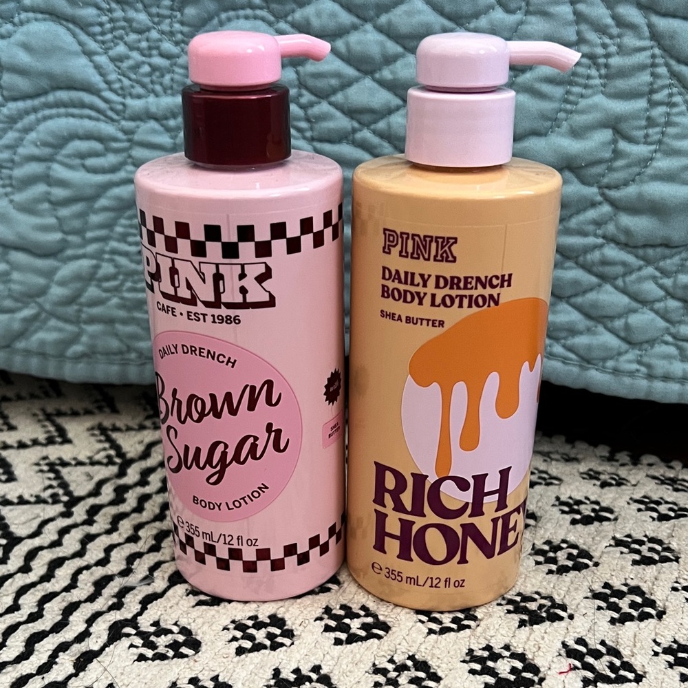 PINK Victoria's Secret Body Lotion Duo - Brown Sugar and Rich Honey NEW